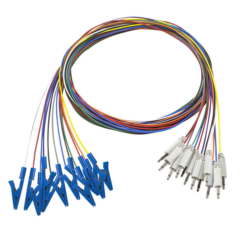 3.5 Mono Plug To Grabber Connector کابل سرپوش EEG برای اتصال الکترود EEG بدون درز