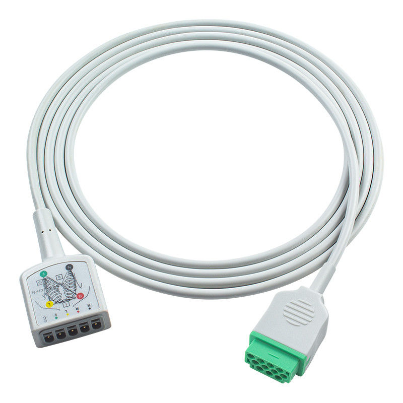 GE Marquette 11Pin 5Lead ECG Trunk Adapter Cable 1553AAO 120 250cx 259cx Vivid S6 کابل تمدید ECG سبک یورو
