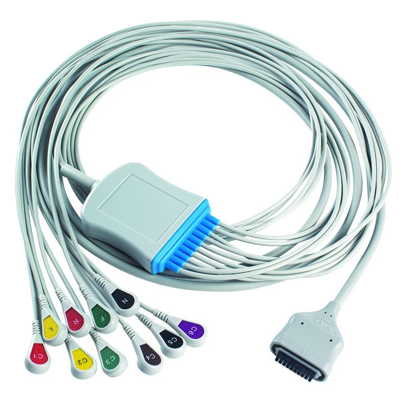 EDAN Dx12 10Lead ECG Holter Cable Snap 2.2M کابل اصلی و سیم های سرب طول 0.8/1.2M