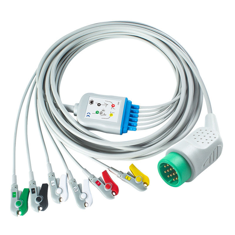 سازگاری Medtronic Lifepak 20e 6Lead کابل ECG IEC گیرنده برای برای Lifepak 12 20e 15 120