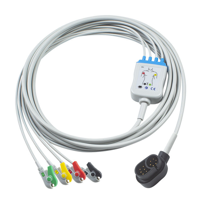 4 کابل EKG سرب برای Welch Allyn 1500 IEC Grabber 24 ماه طول عمر سازگار