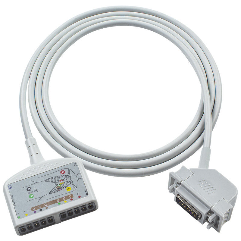 بدون لاتکس 10Lead ECG Trunk Cable برای Cardiosys EK36 EK403 EK41 EK413 EK43 EK512 EK53