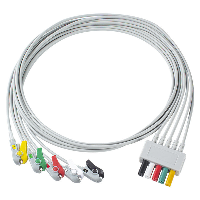 سیمنس کابل بیمار ECG 5 سرب سیمنس IEC Grabber سرب ECG برای بزرگسالان یا کودکان در خاکستری