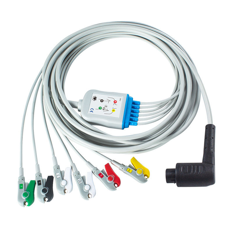 3 6Lead IEC Grabber کابل بیمار با کد رنگ AHA / IEC سرب