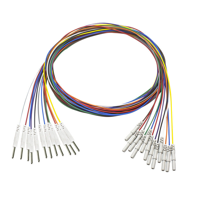 دین 1.5mm-2.0mm پین Eeg Needle Electrode با روکش طلا EEG EMG Leadwires Electrode