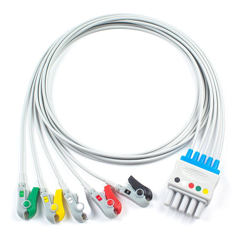 زیمنس Drager ECG Leadwires 5956359 MP03414 Set 5 Lead Grabber Clip to Dual 5 Pin Connector