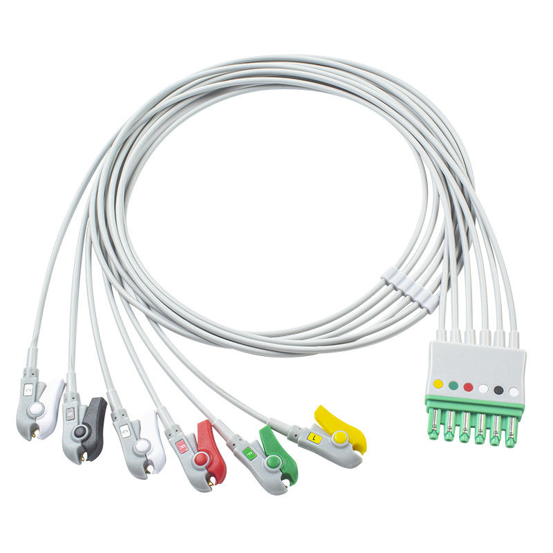 سیم‌های سرب ECG زیمنس Draeger MP03405 6 لید کابل گربر M300 Infinity M540 MultiMed Plus IEC گیره