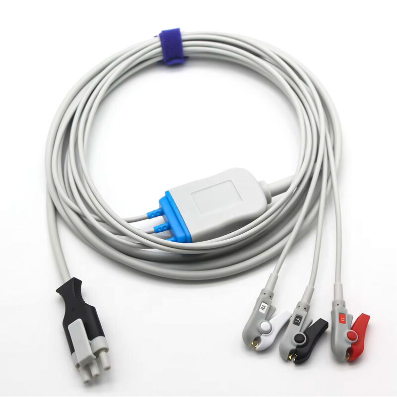 پريميديك XD100 XD30 ديفيبريلاتور EKG EKG بيمار کابل و سيم های سرب 3Pin 3Lead