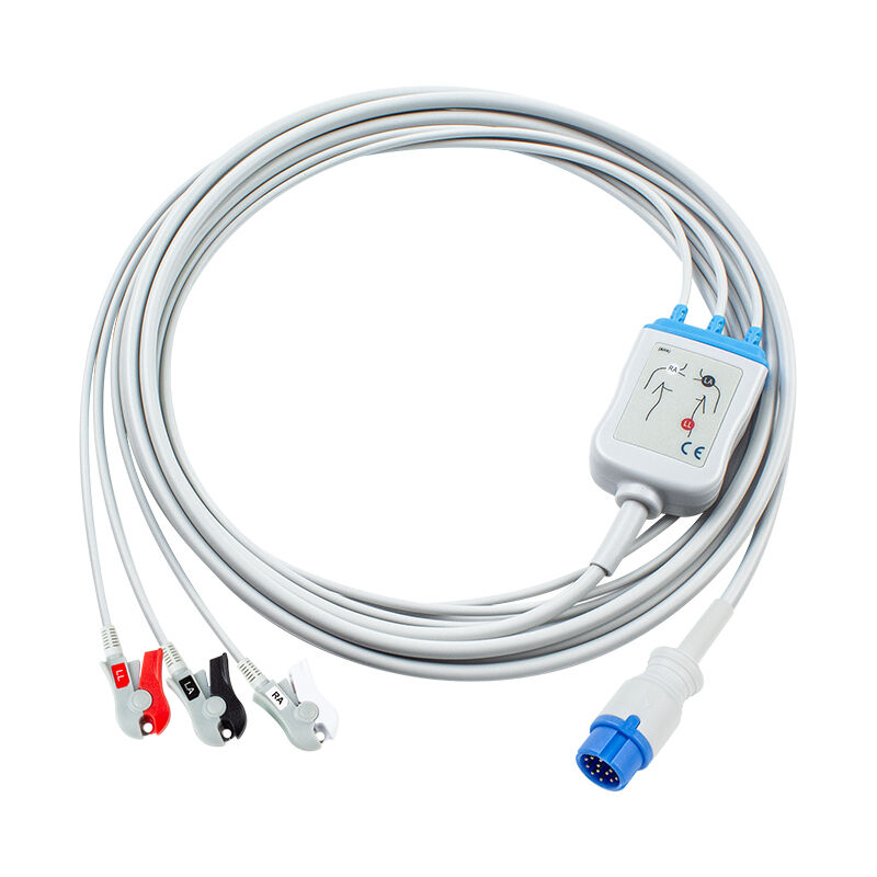 دفیبریلاتور Innomed Cardio-Aid CA360-B 12Pin ECG EKG کابل و سرب 3Lead