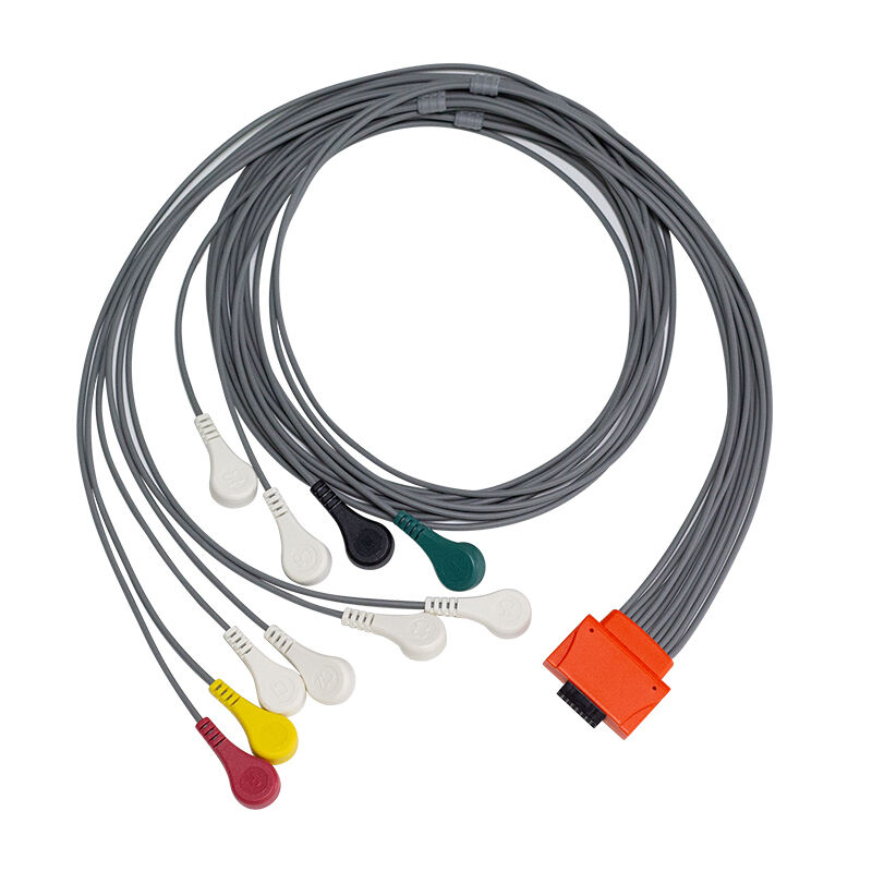 سازگاری Cardioline Walk400h Clickholter NG 5 7 مواد TPU سرب IEC کد رنگ ECG کابل هولتر