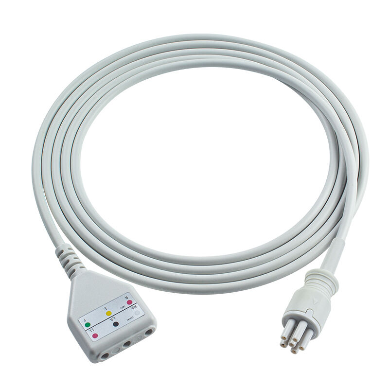 Omron > Colin 6Pin Connector 3 5Lead ECG Trunk Adapter Cable MC039-55 کابل های تمدید ECG سبک دین