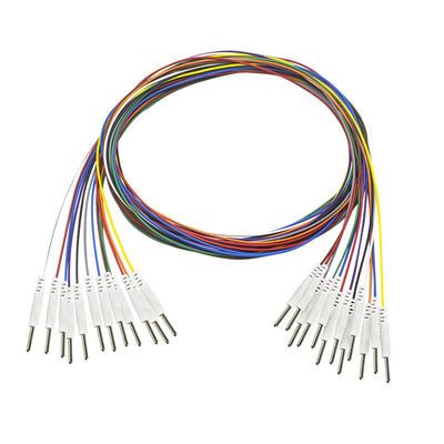 Din 2.0 پلگ به 2.0 mm Pin Type EEG Electrode Cable برای EEG Cap طول استاندارد 1.5M