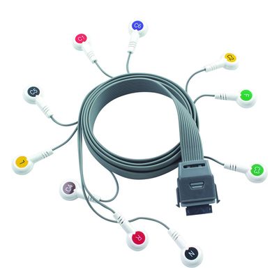 خاکستری 10 سرب ECG هولتر کابل سازگار با Edan ابزار زیست پزشکی IEC Snap