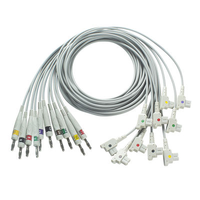 کابل تشخیصی EKG سازگاری GE 10Lead IEC Banana برای GE AM4,AM5, CASE 12,CASE 15,CASE 16,CENTRA MAC12