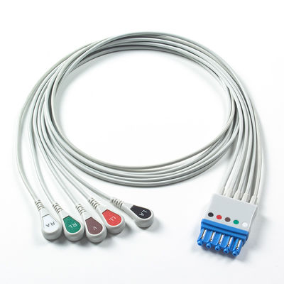 ECG Leadwires سازگار برای Datascope/Maquet/Getinge 5 Lead، Snap AHA