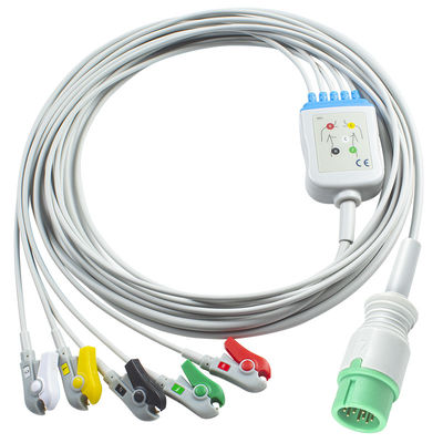 5 سرب TPU کابل ECG اتصال مستقیم سازگار با Comen