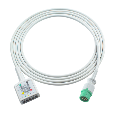 AAMI 3رخش ECG کابل 130cm 12Pin نوع VS